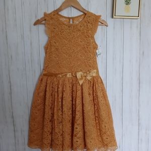 Dress girls ZENZI  size XL color mustard  lace brand new with out tags Party